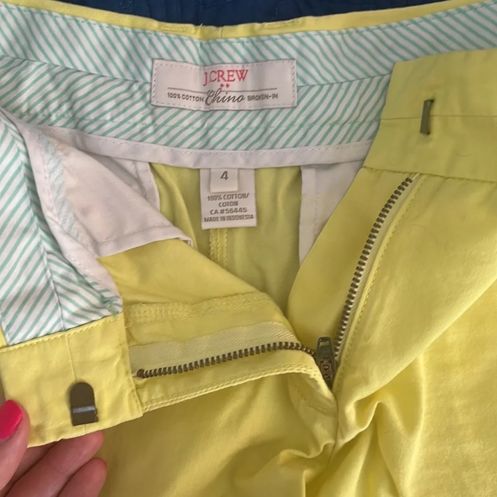 Yellow jcrew chino shorts